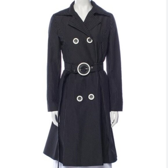 Pendleton Jackets & Blazers - PENDLETON Black White Polka Dot Women Double Breasted Trench Coat Size Small